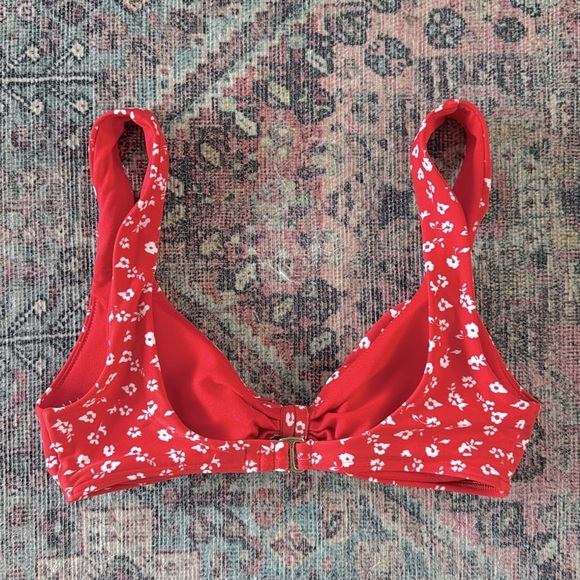 Hollister Swim Red and White Floral Print Bikini with Padded Top Size XS - Picture 6 of 8